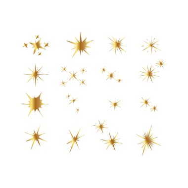 altın parıldayan yıldız koleksiyonu