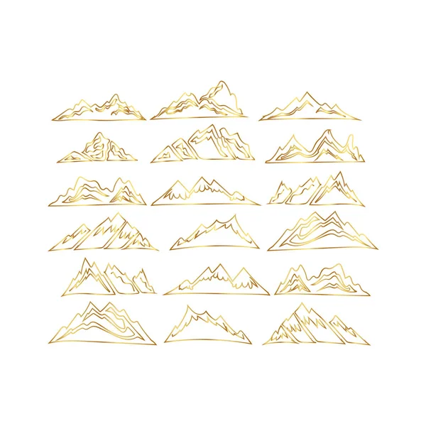 Set Goldener Bergikonen — Stockvektor