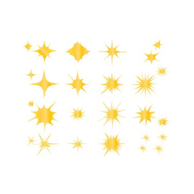 Parlak yıldız koleksiyonunun altın yıldızları.