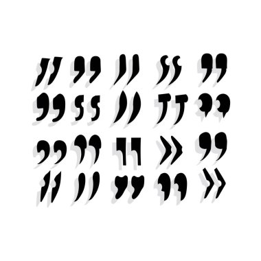 Tırnak içinde virgül işareti simgeleri dizisi