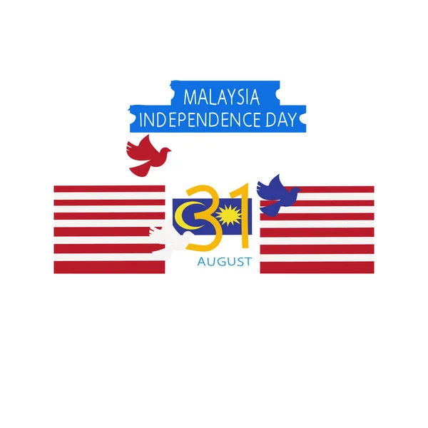 Malaysias Unabhängigkeitstag August — Stockvektor
