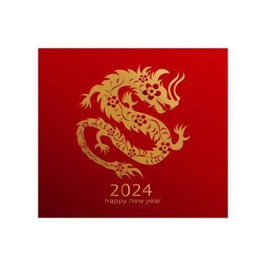 2024 ejderha yeni yıl vektörü