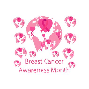 1 Ekim 'den 31 Ekim' e kadar Meme Kanseri Farkındalığı Ay vektör ilülasyonu.