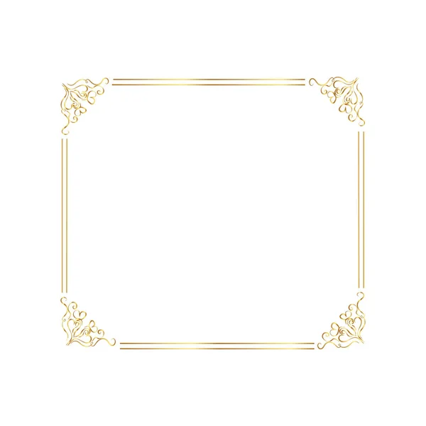 Golden Chinese Style Classic Thai Rectangle Corner Certificate Page Marco — Vector de stock