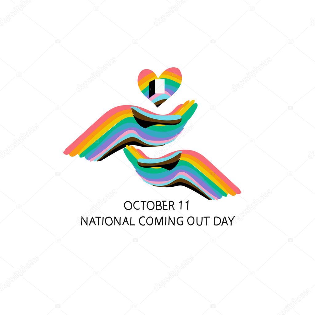 NATIONAL COMING OUT DAY 11 october vector