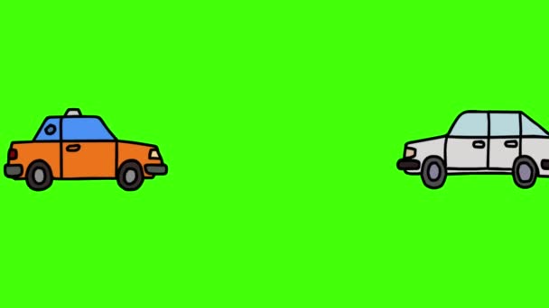 グリーンスクリーンと4K解像度の自動車事故アニメーション — ストック動画