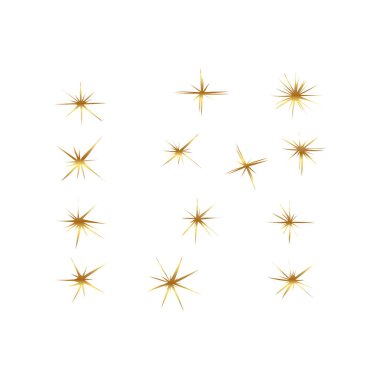 Golden sparkling star vector illustration clipart