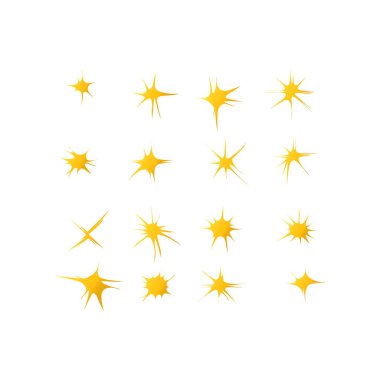vector flat sparkling star collection
