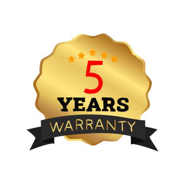 yıl garantili altın rozet etiketi vektörü