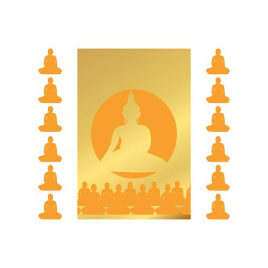 Buda Günü Makha bucha günü 24 Şubat vektörü