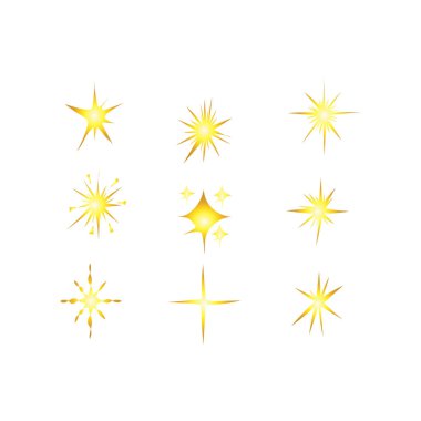 Altın yıldız arka plan tasarımı parlıyor