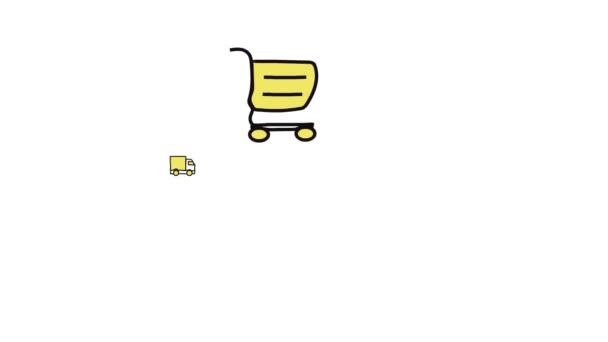 Animerad Illustration Handel Shopping — Stockvideo