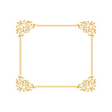Köşe Sertifikası Sınır Çizgisi Fotoğraf Tayland Çerçevesi Altın Dikdörtgen İslami Düğün Davetiyesi Arkaplanı