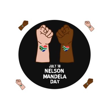 happy Nelson mandela international day  clipart