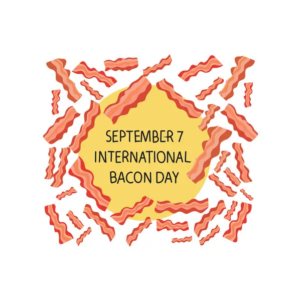 stock vector set bacon and International Bacon Day