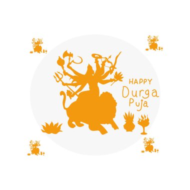 happy durga puja vector clipart