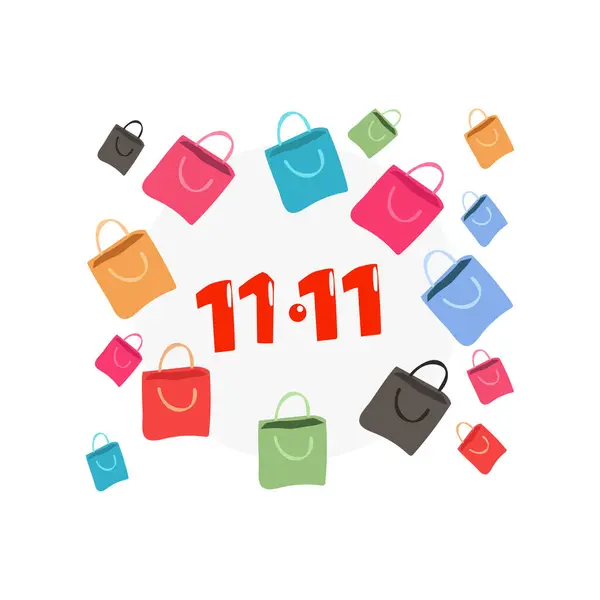 11 Çifte 11 Alışveriş Vektörü