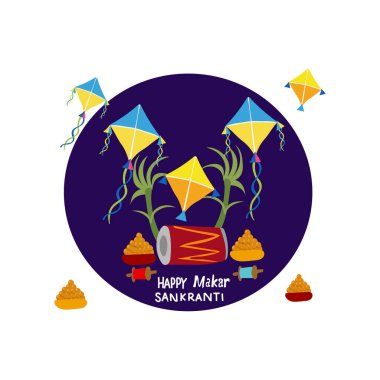 Happy Makar Sankranti Kites clipart