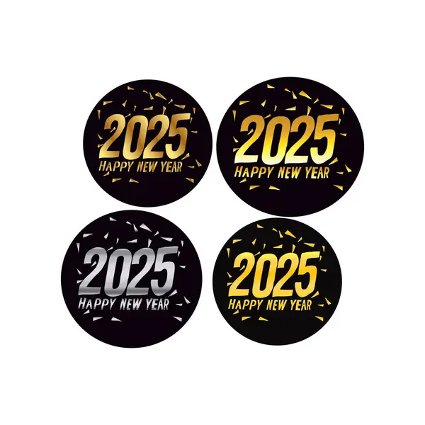 Mutlu yıllar 2025 serbest vektör illüstrasyonu
