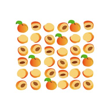 Food fruit apricot apricot set clipart