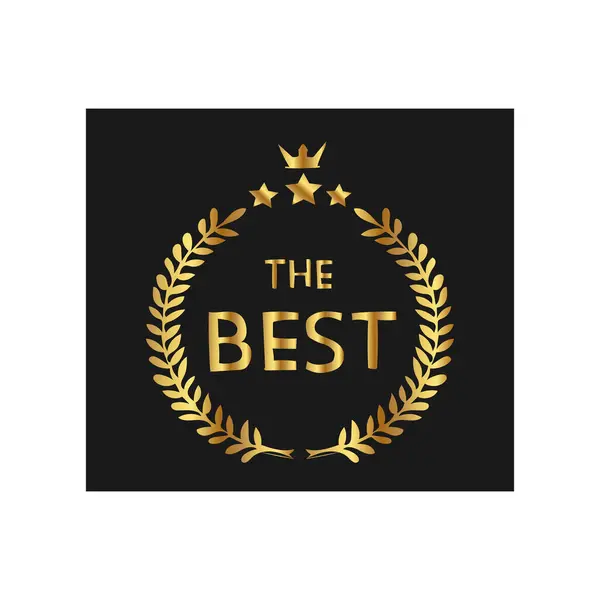 En iyi Ödülü etiket. Altın defne çelengi taç simgesiyle 