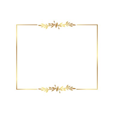 Altın çiçekli çerçeve vektörü