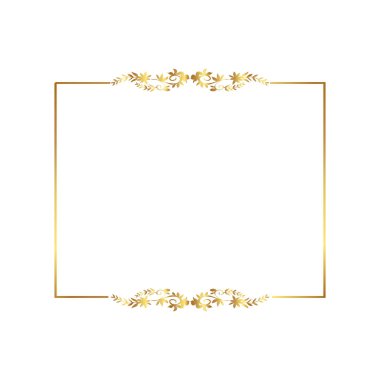 Altın kenarlı altın çiçekli çerçeve