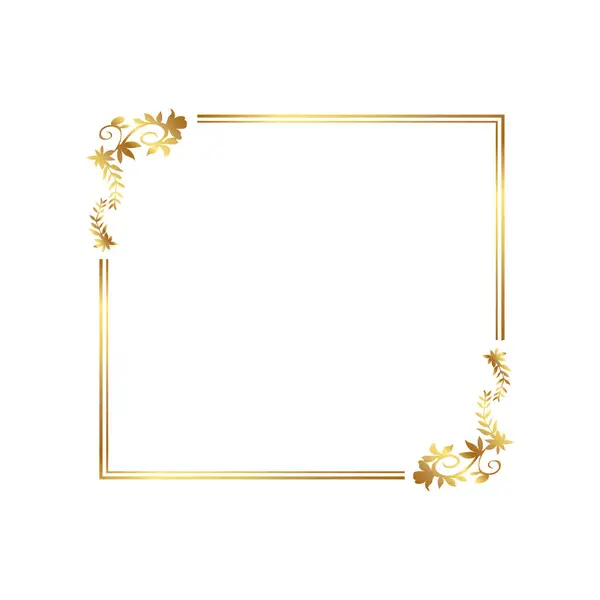 Altın kenarlı altın çiçekli çerçeve