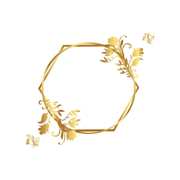  Şatafatlı Altın Çiçek Elementleriyle Düğün Çerçevesi