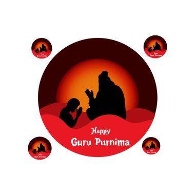 Mutlu guru Purnima serbest vektör çizimi
