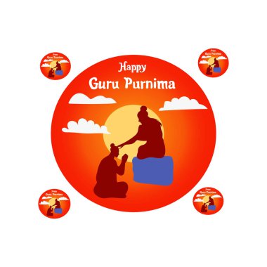 Mutlu guru Purnima serbest vektör çizimi