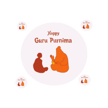 Mutlu guru Purnima serbest vektör çizimi