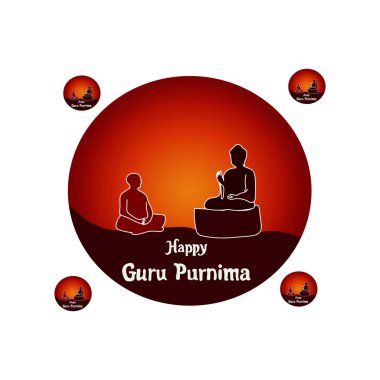 Mutlu guru Purnima serbest vektör çizimi