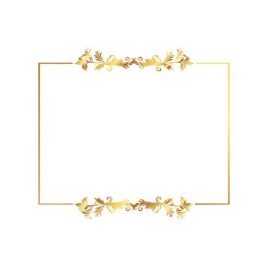 Davetler ve Kutlamalar İçin Zarif Altın Altıgen Çiçek Çerçevesi