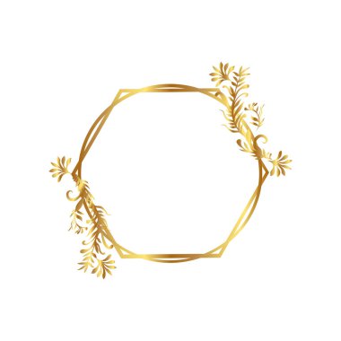 Circle hexagon floral frame