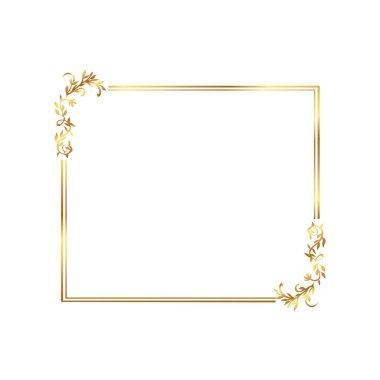 Çiçekler altın çerçeve altın sıcak sınır çerçevesi