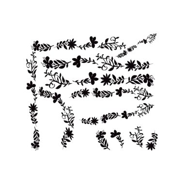 Çiçek tasarımı elementleri çiçek desenleri dizayn elementleri