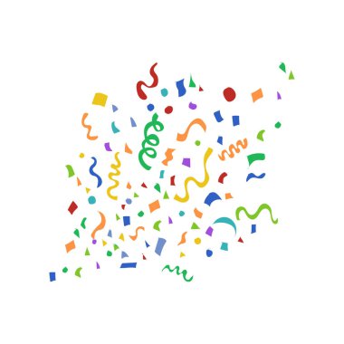 Renkli Konfeti, Kağıt Konfeti Tasarım Vektör Çizimi