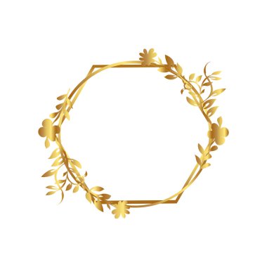  Altın çerçeve Çiçekler altıgen çember