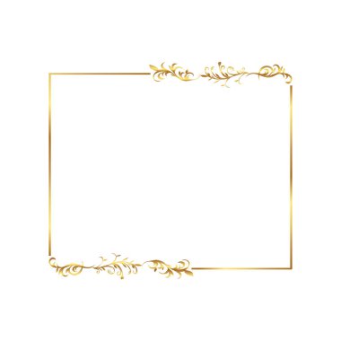 serbest vektör Zarif altın çiçek çerçevesi 