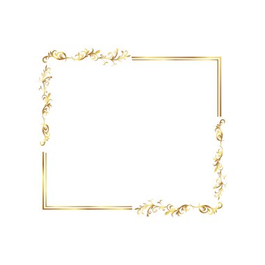 serbest vektör Zarif altın çiçek çerçevesi 