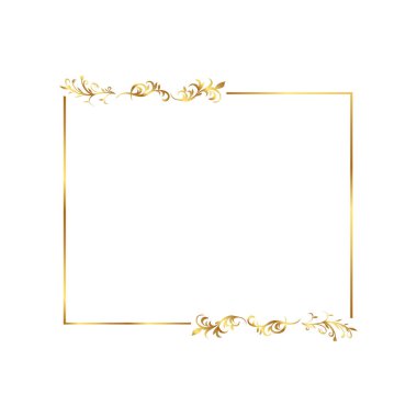 serbest vektör Zarif altın çiçek çerçevesi 
