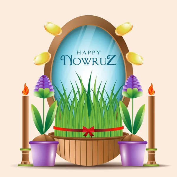 Mutlu Nowruz Pankartı Şablonu — Stok Vektör