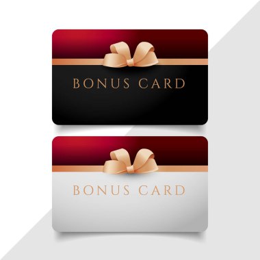 Lüks kurdeleli hediye kartı şablonu tasarımı