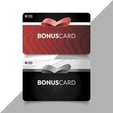 Lüks kurdeleli hediye kartı şablonu tasarımı