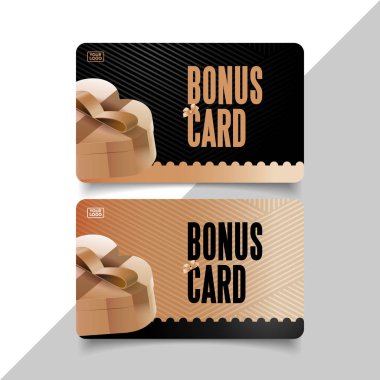 Vektör bonus kart şablonu yazdırmaya hazır