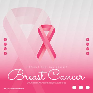 Göğüs kanseri farkındalığı ay tasarımı, vektör illüstrasyonu