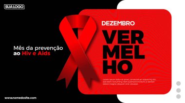 dezembro vermelho banner şablonu Brezilya 'da