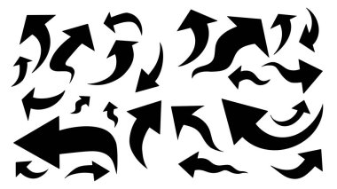 siyah ve beyaz soyut ok tasarım elementleri