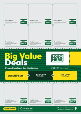 premium catalog flyer template design for supermarket